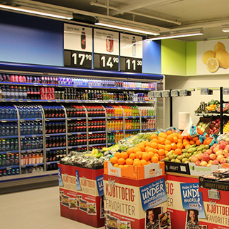 奥斯陆REMA 1000食品货架