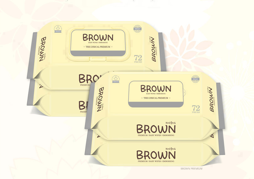 韩国BROWN天然矿泉水婴儿湿巾70片Organic/Embo三包装