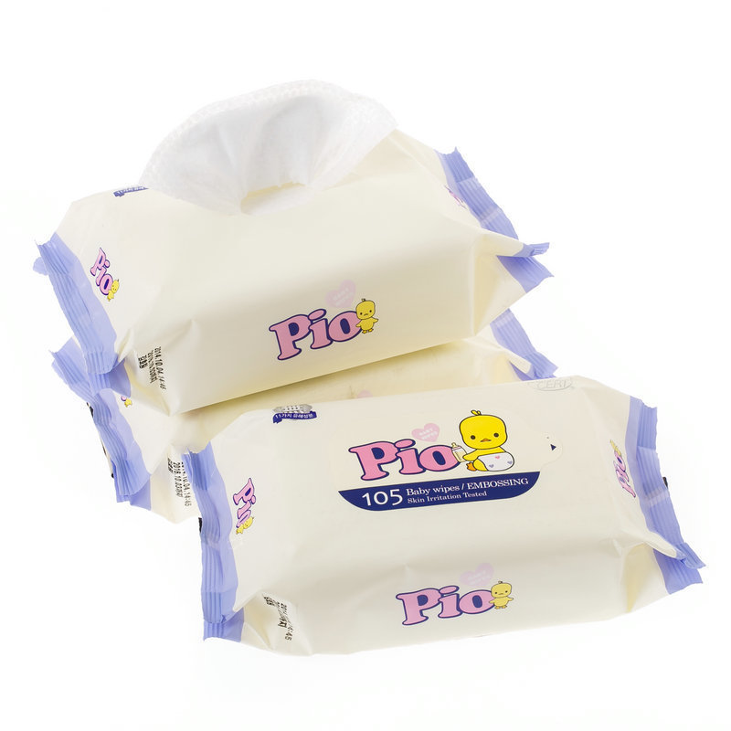 韩国Pio 天然矿泉水婴儿湿巾105片 Premium/Embo 三包装