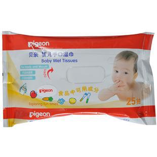 日本Pigeon贝亲婴儿手口湿巾25片装（无酒精）
