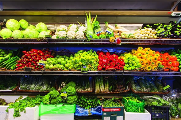 Masoutis超市里面各种希腊特色蔬菜诱人不已