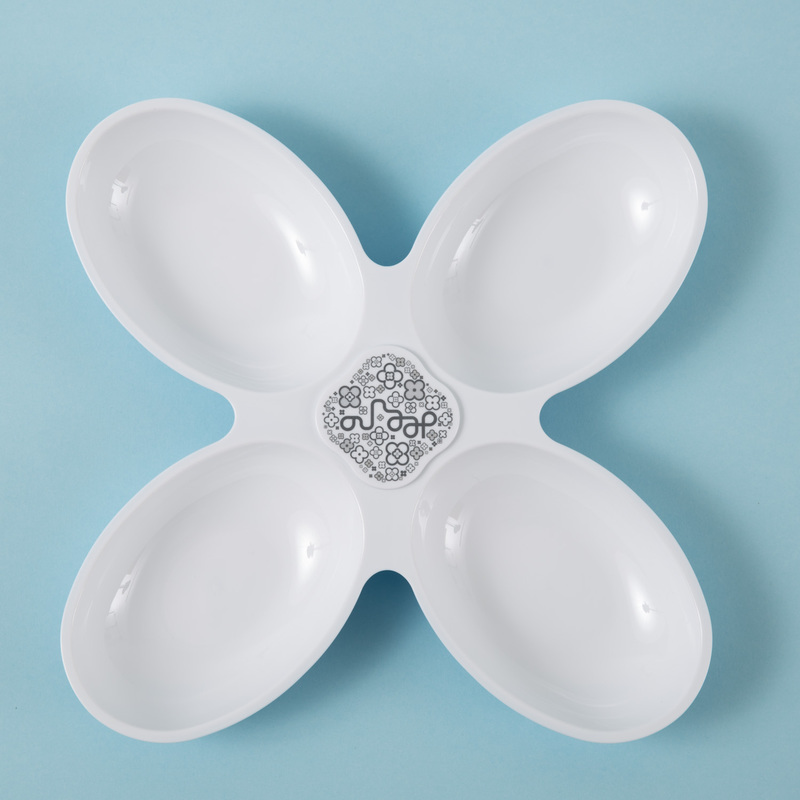 韩国deeuno儿童餐具零食盘 天蓝