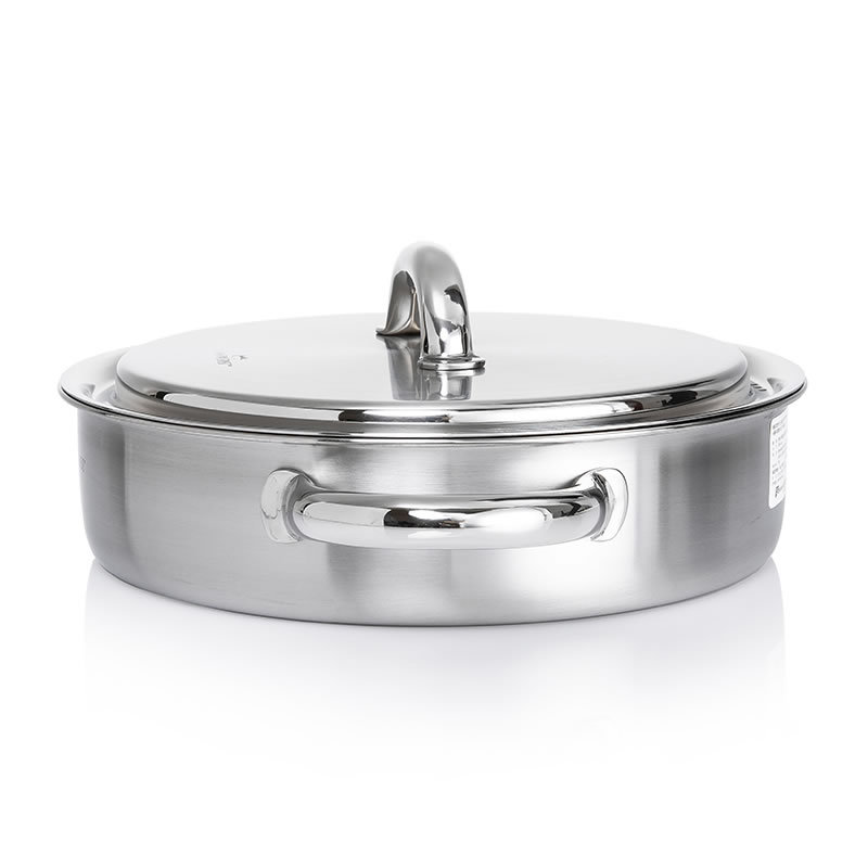 韩国QUEENSENSE浅底三层附底优质导热不锈钢汤锅