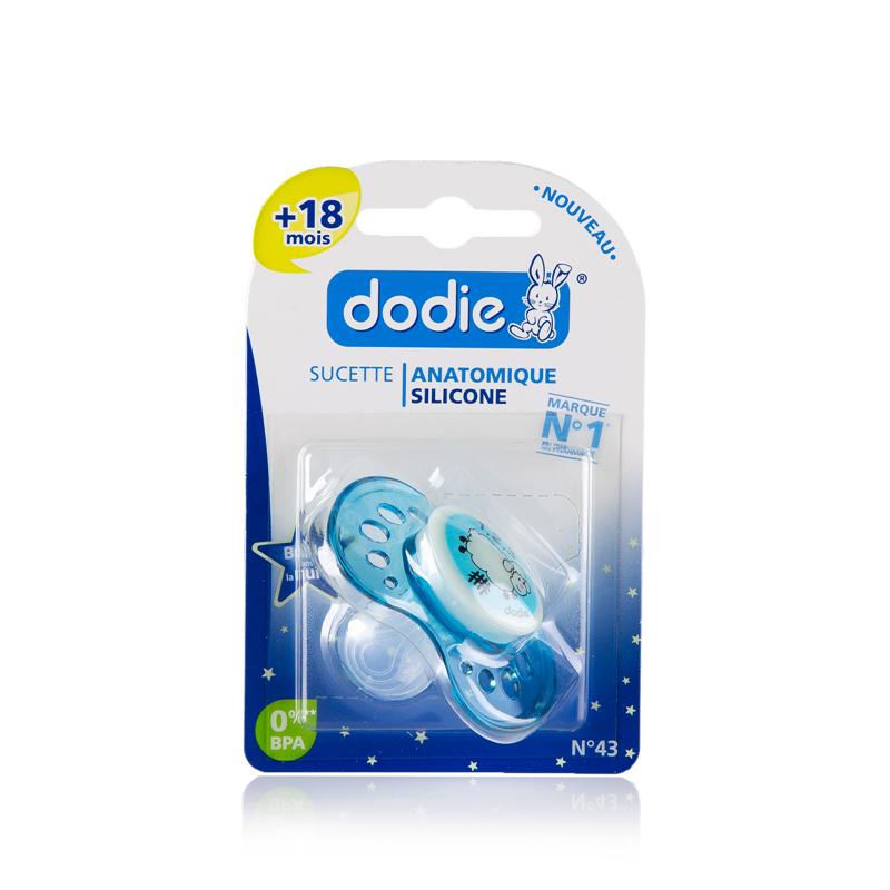 DODIE对称圆形硅胶安抚哄睡奶嘴夜光夜用型18个月以上