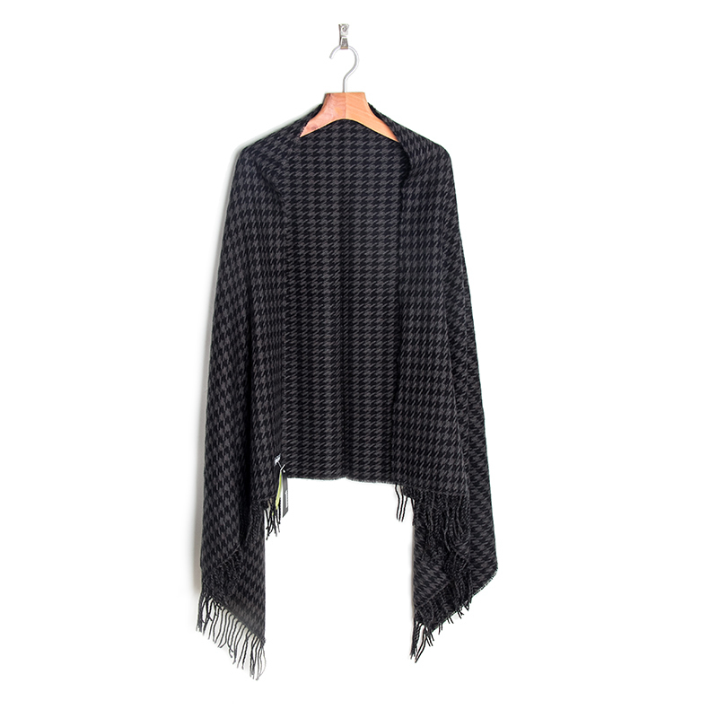 JUNGHWA 韩国百搭英伦风方格围巾 时尚大气黑格