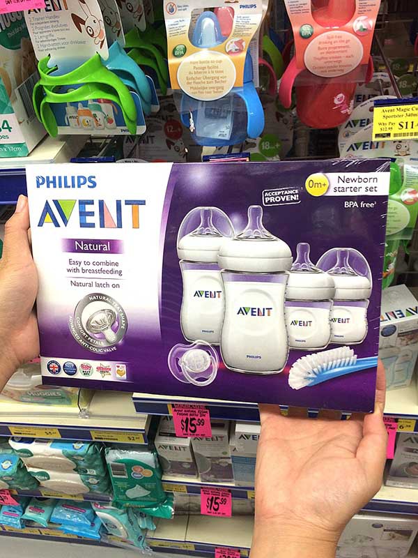 Avent 飞利浦 新安怡奶瓶套装(奶瓶4个+瓶刷+奶嘴)0m+-coles澳大利亚墨尔本 Avent 飞利浦 新安怡奶瓶套装(奶瓶4个+瓶刷+奶嘴)0m+