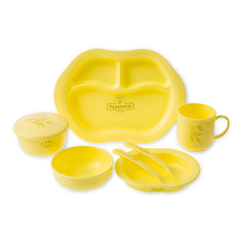 韩国 vegetable baby 餐具套装（8个装） 黄色