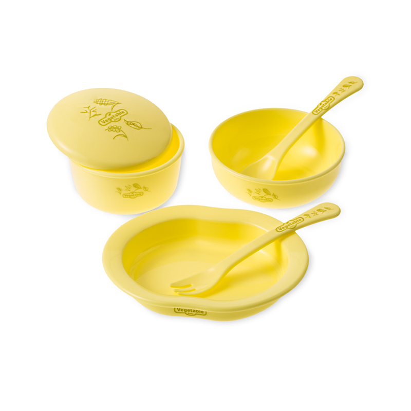 韩国 vegetable baby 餐具套装（6个装） 黄色
