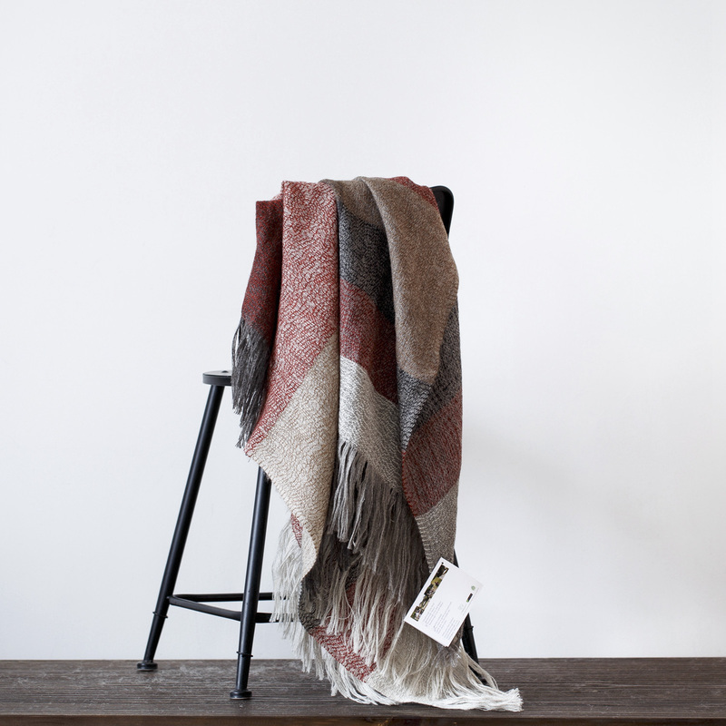 新西兰 Stansborough 简约块状盖毯1.4 x 1.8m 大红