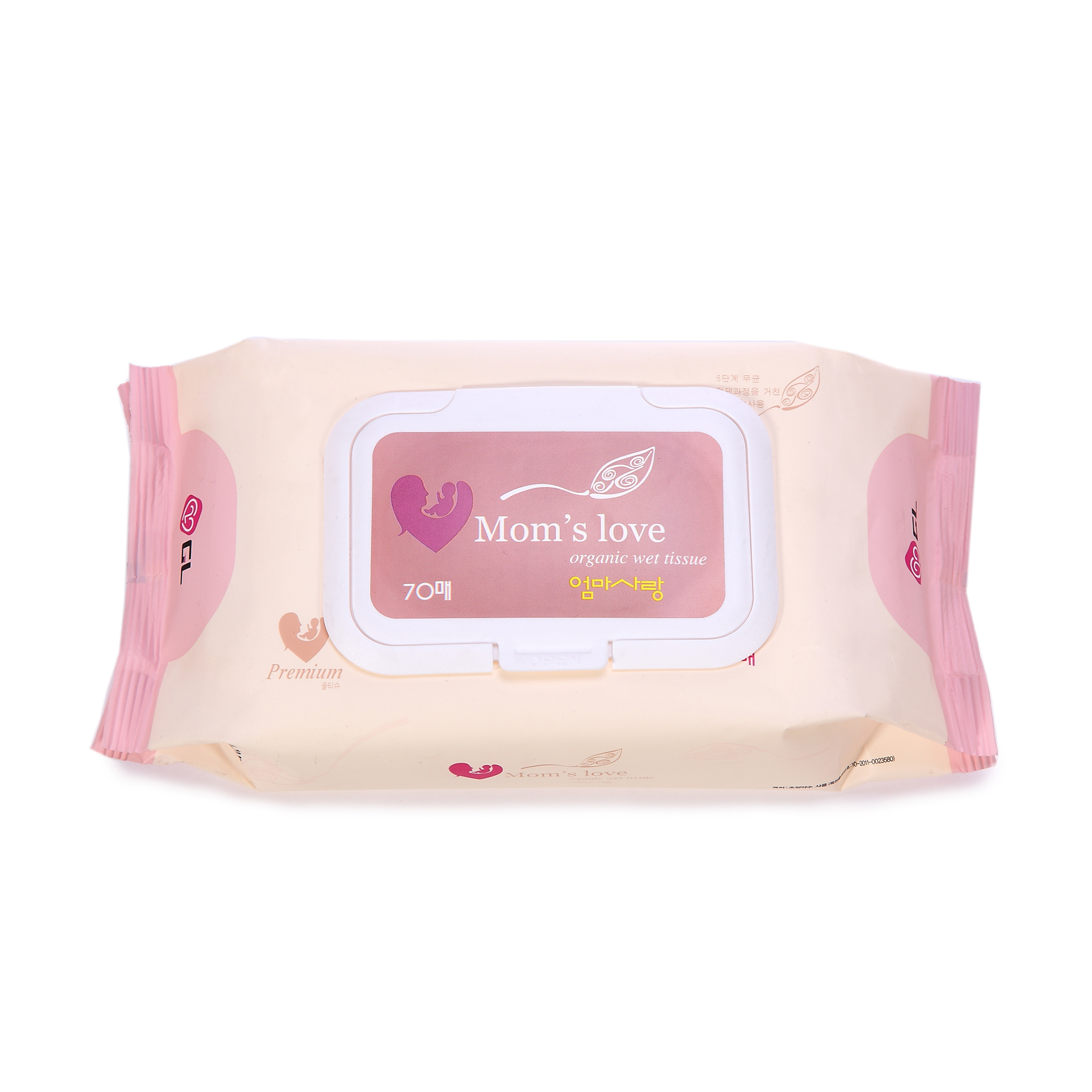 韩国Mom's Love天然矿泉水婴儿湿巾70片PremiumCap三包装