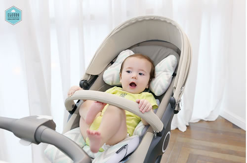 韩国borny优质棉蝴蝶枕双面婴儿车坐垫