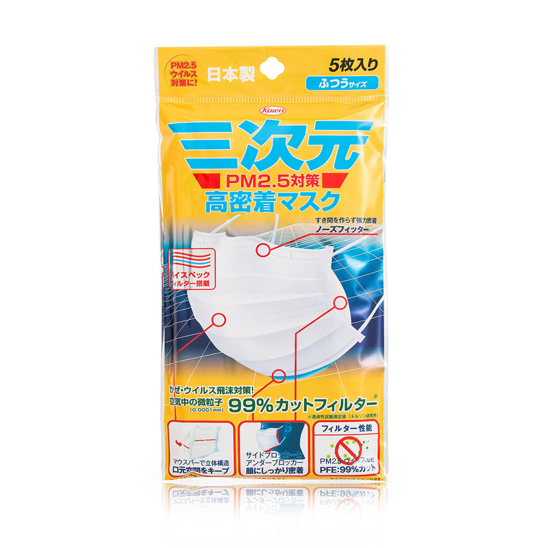 日本 三次元高密度口罩 普通尺寸 5枚入