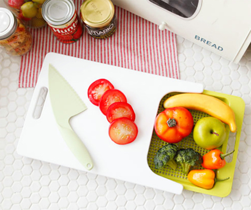 韩国doble不粘抗菌塑料水果刀