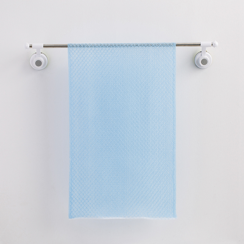 超柔去污免搓操巾蓝色薄纱