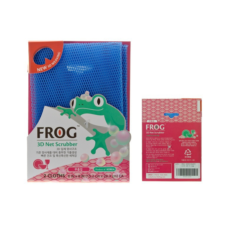 韩国Frog 3D网纱洗碗布 – 蓝色2枚装 天蓝