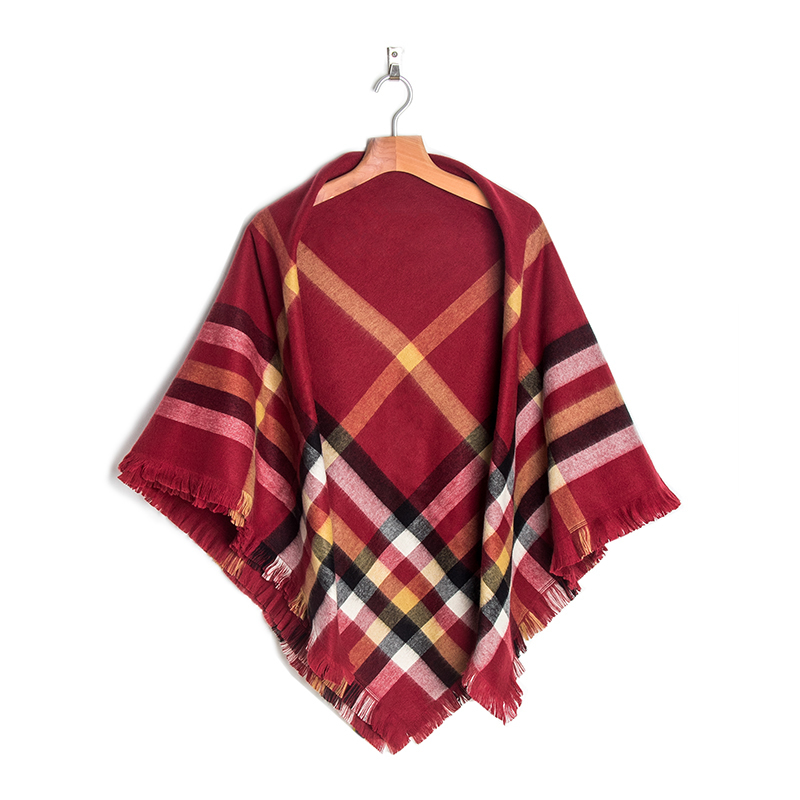 JUNGHWA 韩国英伦风轻柔保暖时尚围巾 温暖大红格子