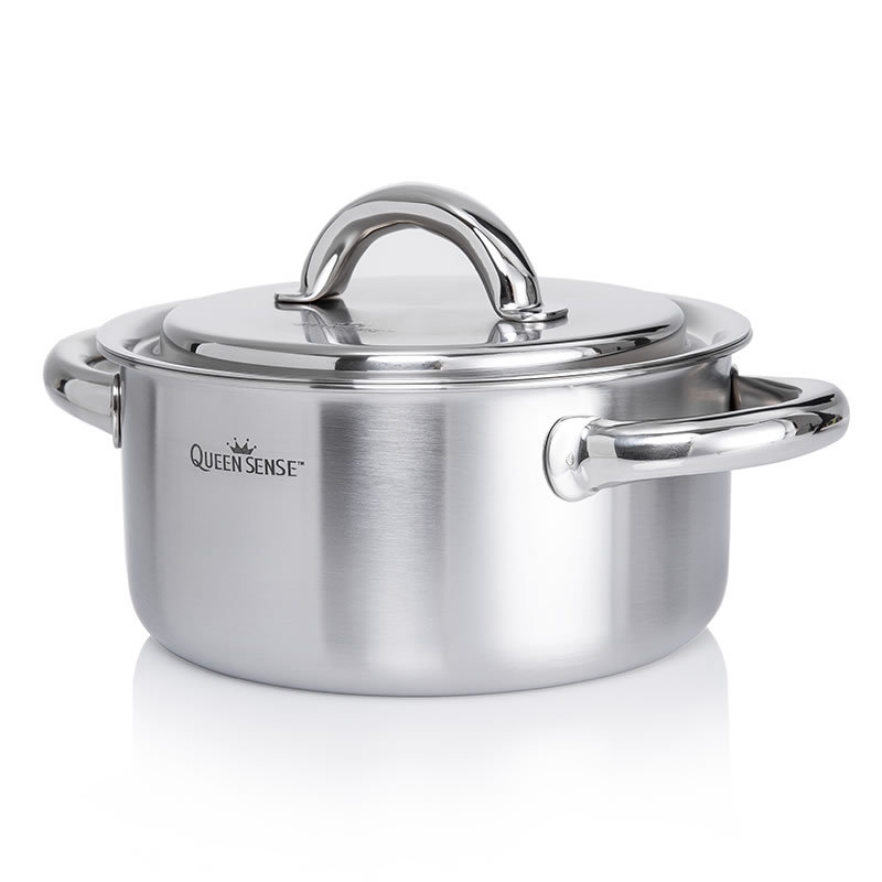 韩国QUEENSENSE深底三层附底优质导热不锈钢汤锅