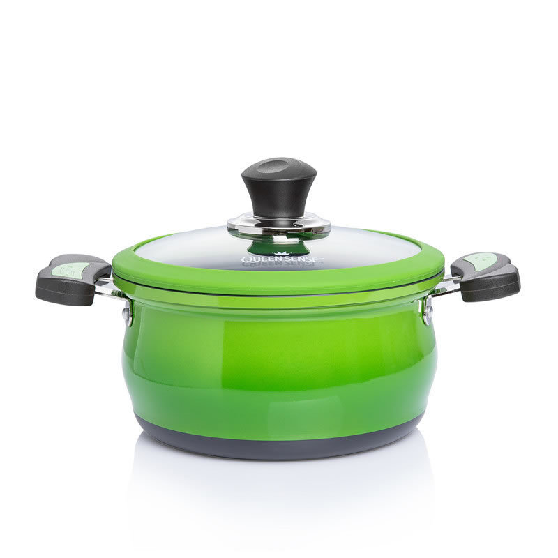 韩国QUEENSENSE绿色陶瓷涂层底部3D加热汤锅