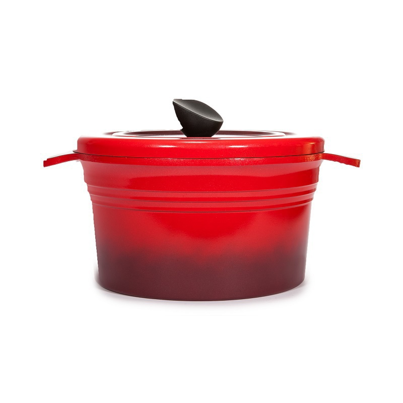 韩国Queen Art 陶瓷涂层深汤锅24CM 大红