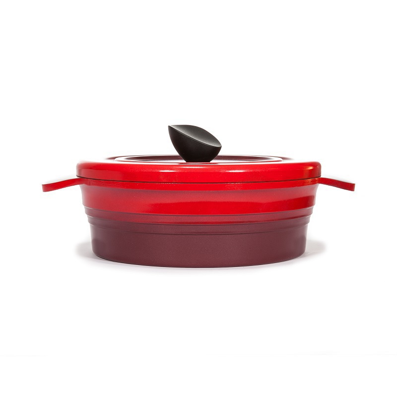 韩国Queen Art 陶瓷涂层浅汤锅24CM 大红