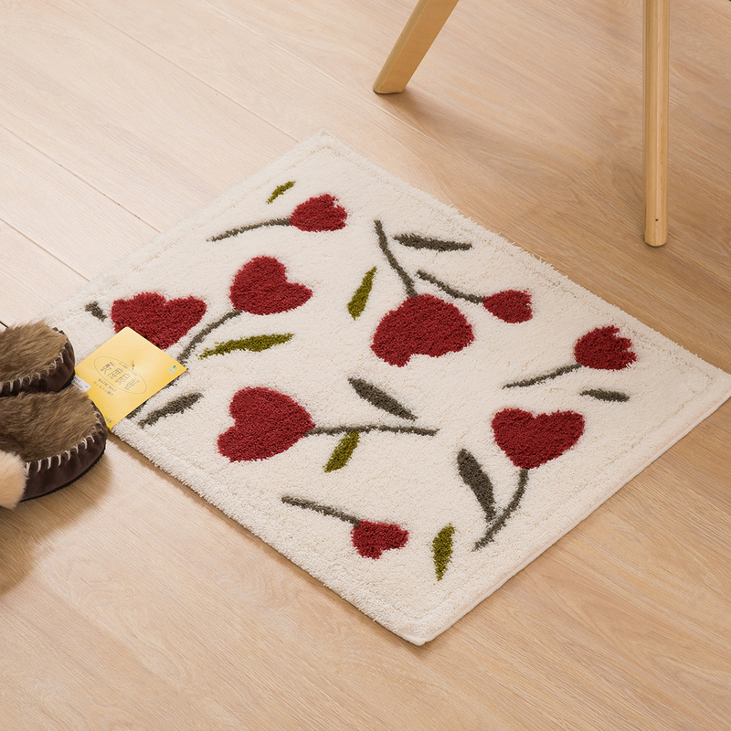 日本OKA 速干浴室地垫 玫瑰款 48*60cm-OKA日本北海道 日本OKA 速干浴室地垫 玫瑰款 48*60cm