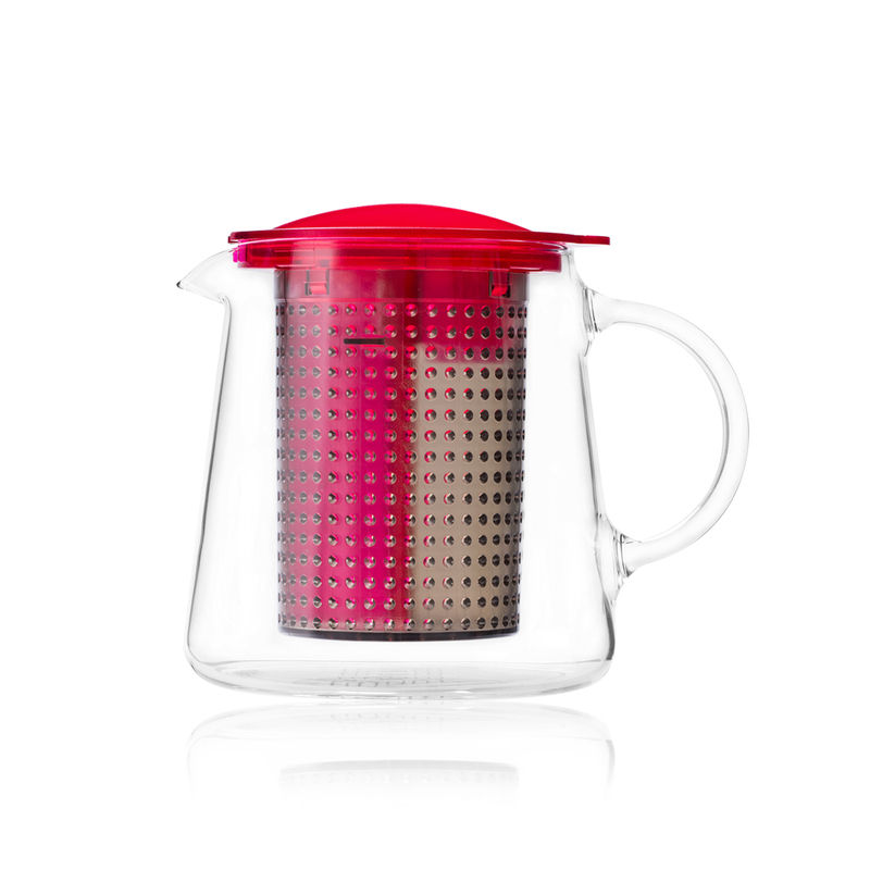 德国Finum 耐热玻璃泡茶壶0.8L 宝石红色