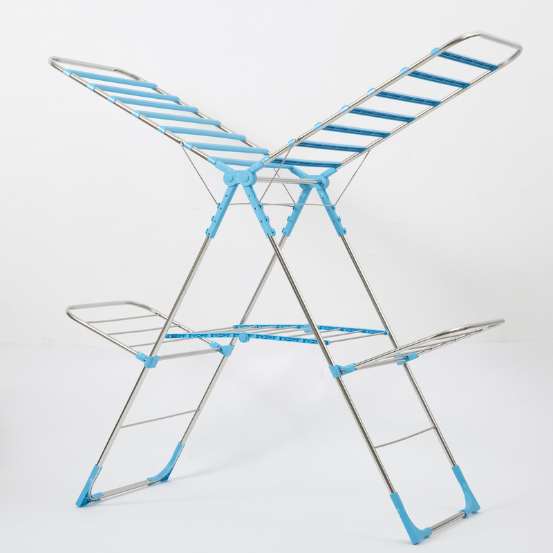 韩国JALMALLA双层晾衣架 浅蓝