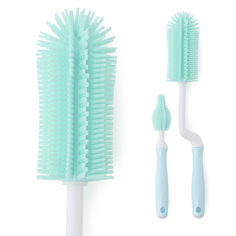 韩国Mathos Loreley奶瓶奶嘴清洁刷套装 湖蓝