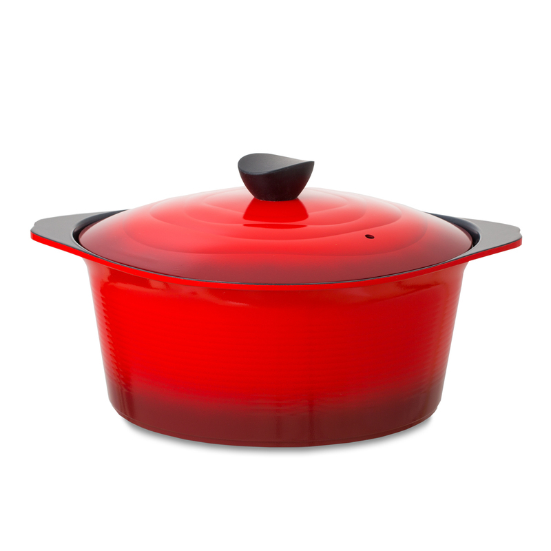韩国Aluart陶瓷涂层不粘炖锅24cm x 12cm 大红