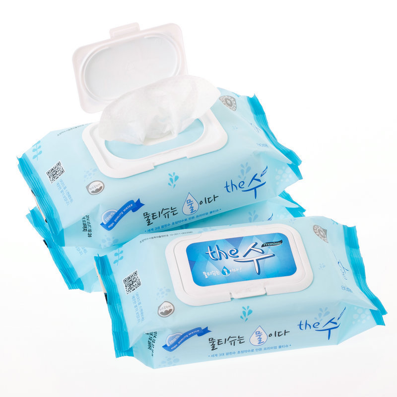 韩国The Sue天然矿泉水婴儿湿巾80片Premium/Cap 三包装