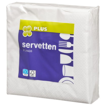 荷兰PLUS白色餐巾2层