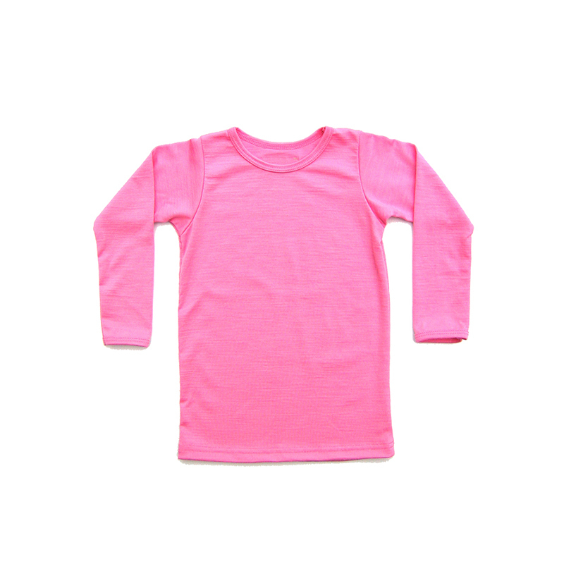 Mini Merino 100%美利奴羊毛长袖儿童羊毛衫上衣 粉红 S
