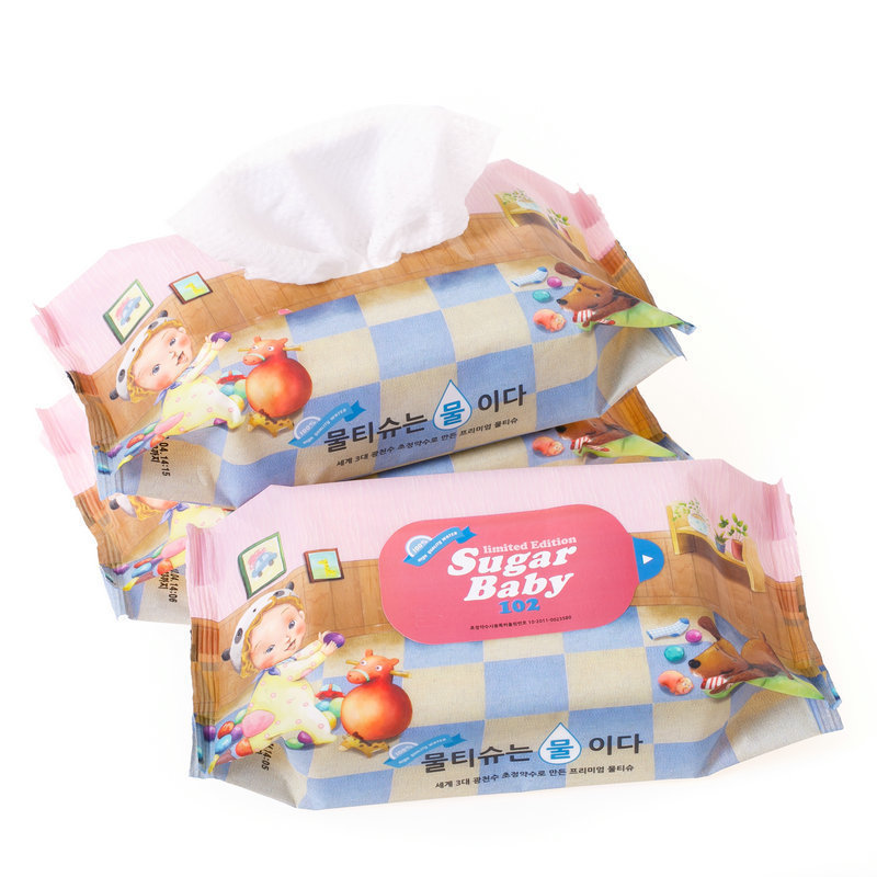 韩国Sugar Baby天然矿泉水婴儿湿巾102片Premium三包装