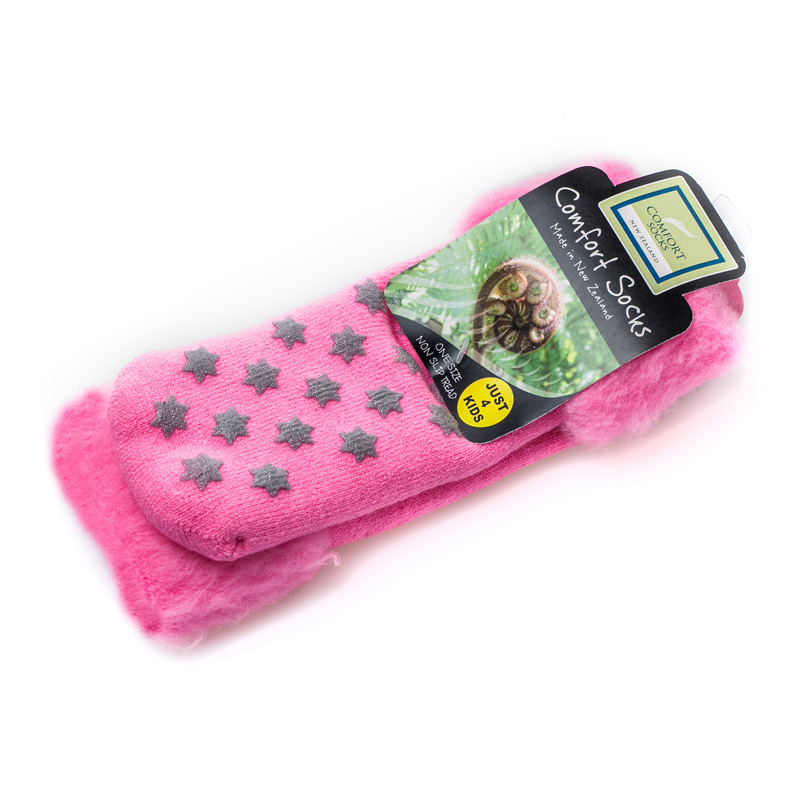 新西兰 Comfort Socks儿童防滑羊毛袜 粉红