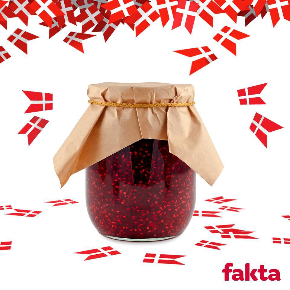 丹麦fakta超市黄果草莓混合酱