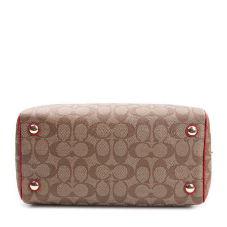 蔻驰 COACH 女式单肩斜跨包 小号波士顿手提包 水桶包 红色蔻驰女包 小号红色F36702IME7P