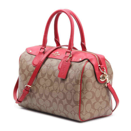 蔻驰 COACH 女式单肩斜跨包 小号波士顿手提包 水桶包 红色蔻驰女包 小号红色F36702IME7P