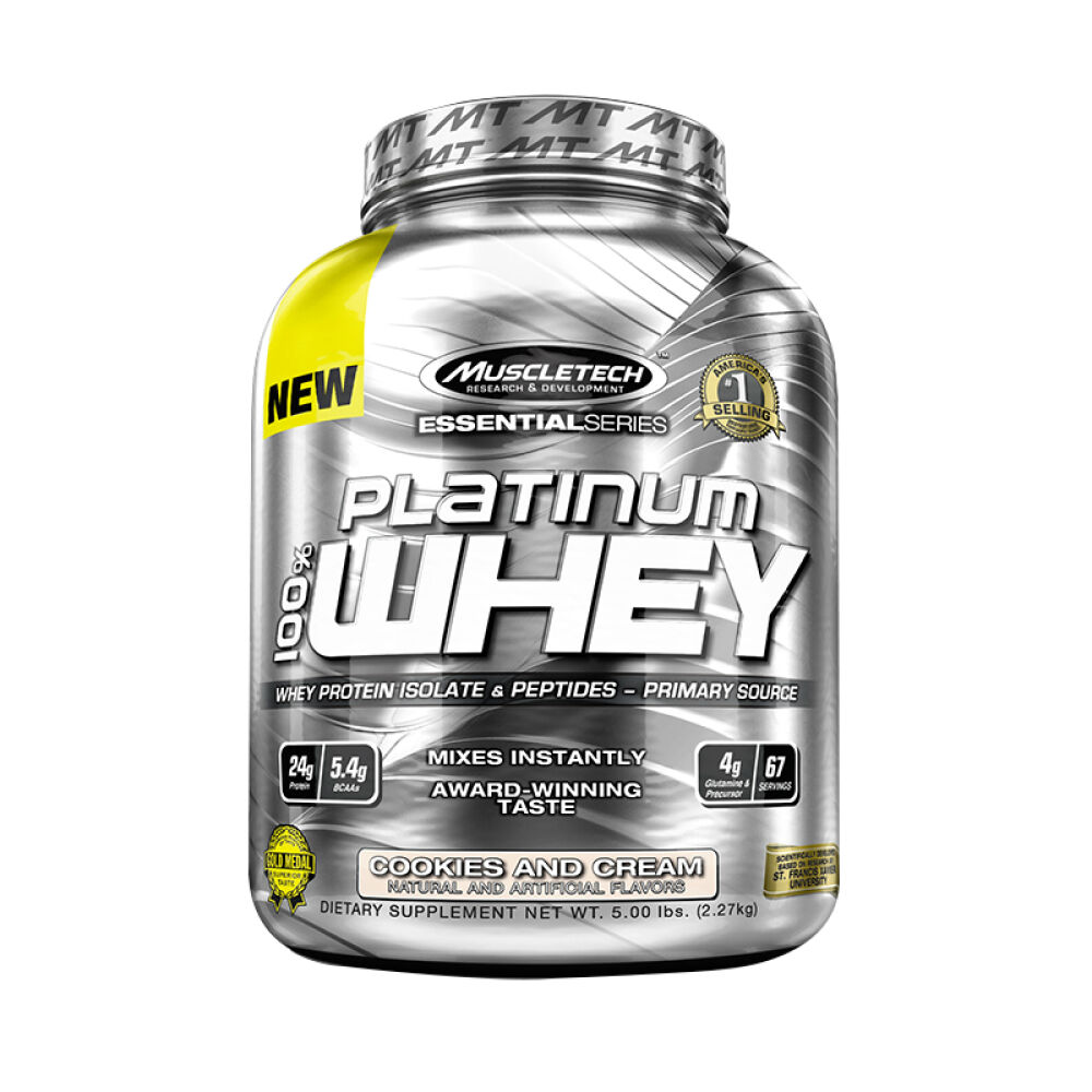 Muscletech/肌肉科技白金乳清蛋白粉5磅增健肌粉