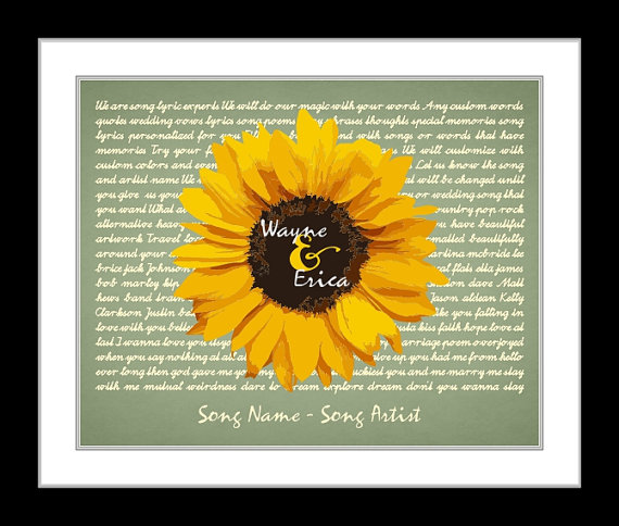 sunflowerweddinggiftuniqueanniversarygiftrusticweddingsunflower