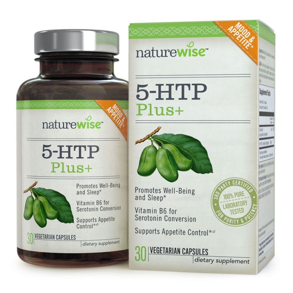 美国进口naturewise减肥瘦身胶囊植物萃取控制食欲5-羟色胺酸加强版30粒(助眠控制食欲)