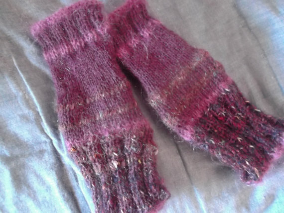 LUXURYMOHAIRGLOVES,fingerless,wristwarmers,handspunwool,winter,women,knitted