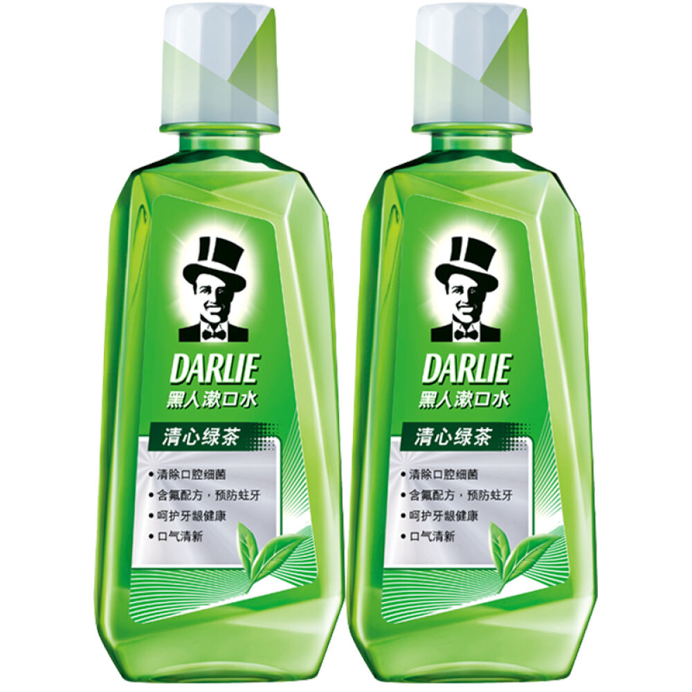 香港版黑人清心绿茶漱口水500ml2瓶