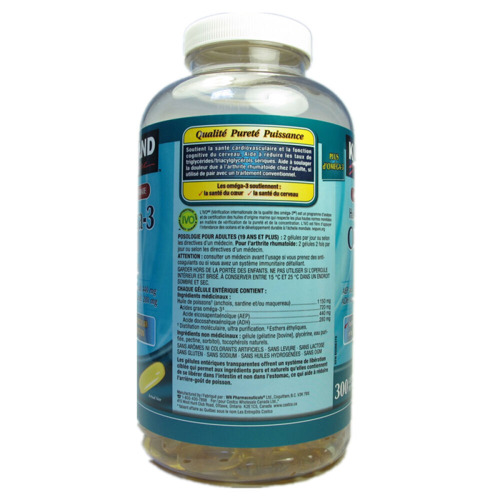 【全球购】加拿大直邮Kirkland可兰鱼油深海鱼油1150mg300粒新包装改良配方