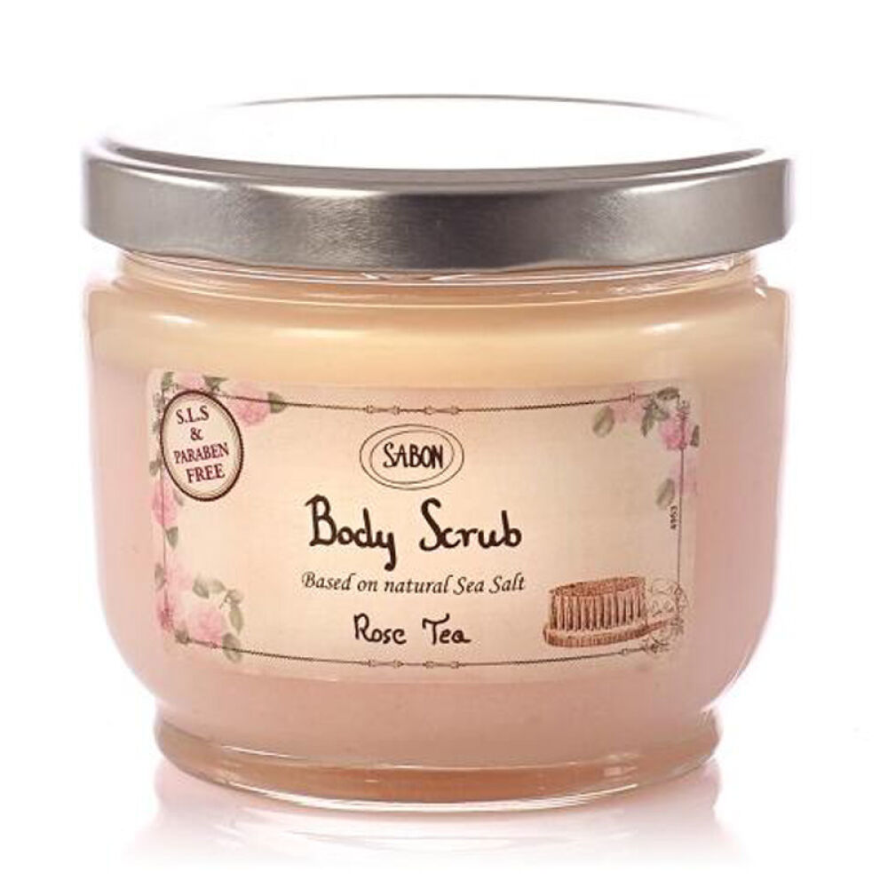 【香港直邮】SABON死海盐身体磨砂膏600g配木勺玫瑰花茶
