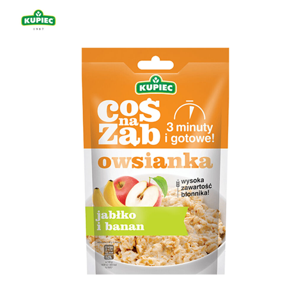 波兰进口Kupiec即食麦片50g效期2017.2香蕉苹果味