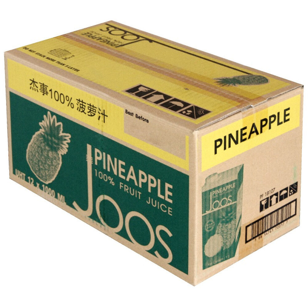 自营泰国进口果汁杰事joos100%菠萝果汁/箱（1Lx12盒）