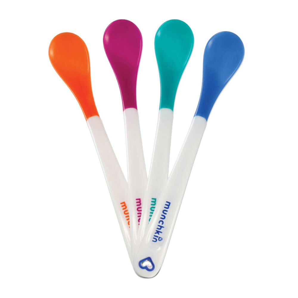美国直邮麦肯齐Munchkin感温安全变色软头婴儿勺子4支装