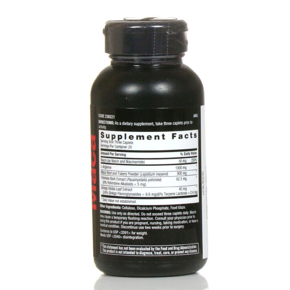 美国原装GNC健安喜男性保健MACA秘鲁玛卡咖精片60粒