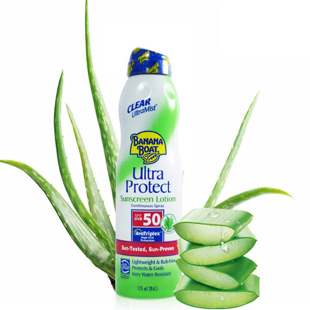 海外直邮美国BananaBoat/香蕉船美国运动型防晒隔离乳霜SPF50芦荟喷雾175ml
