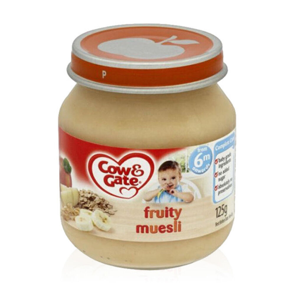 英国Cow&Gate牛栏宝宝辅食果泥（4-6个月以上)125g进口辅食添加初期果味牛奶什锦果泥
